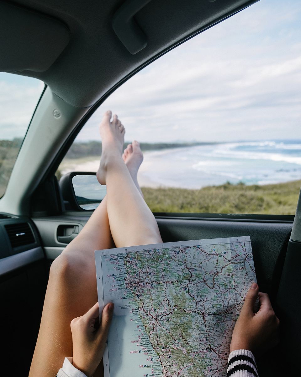 woman holding map